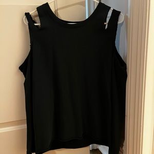 Sanctuary Jade Green Sweatshirt with Cold shoulder detail size S like new